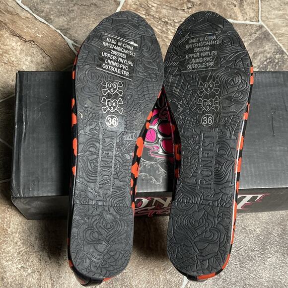New in Box Iron Fist Orange Power Peep Toe Flat Sz 5 - Picture 9 of 14